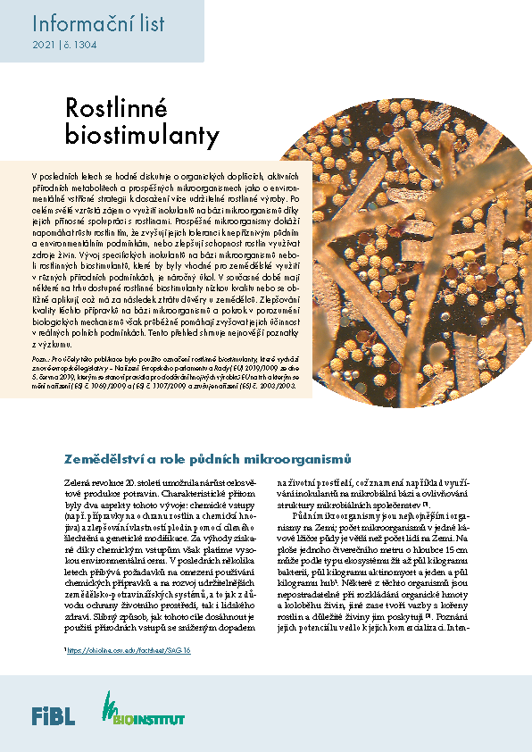 Cover: Rostlinné biostimulanty