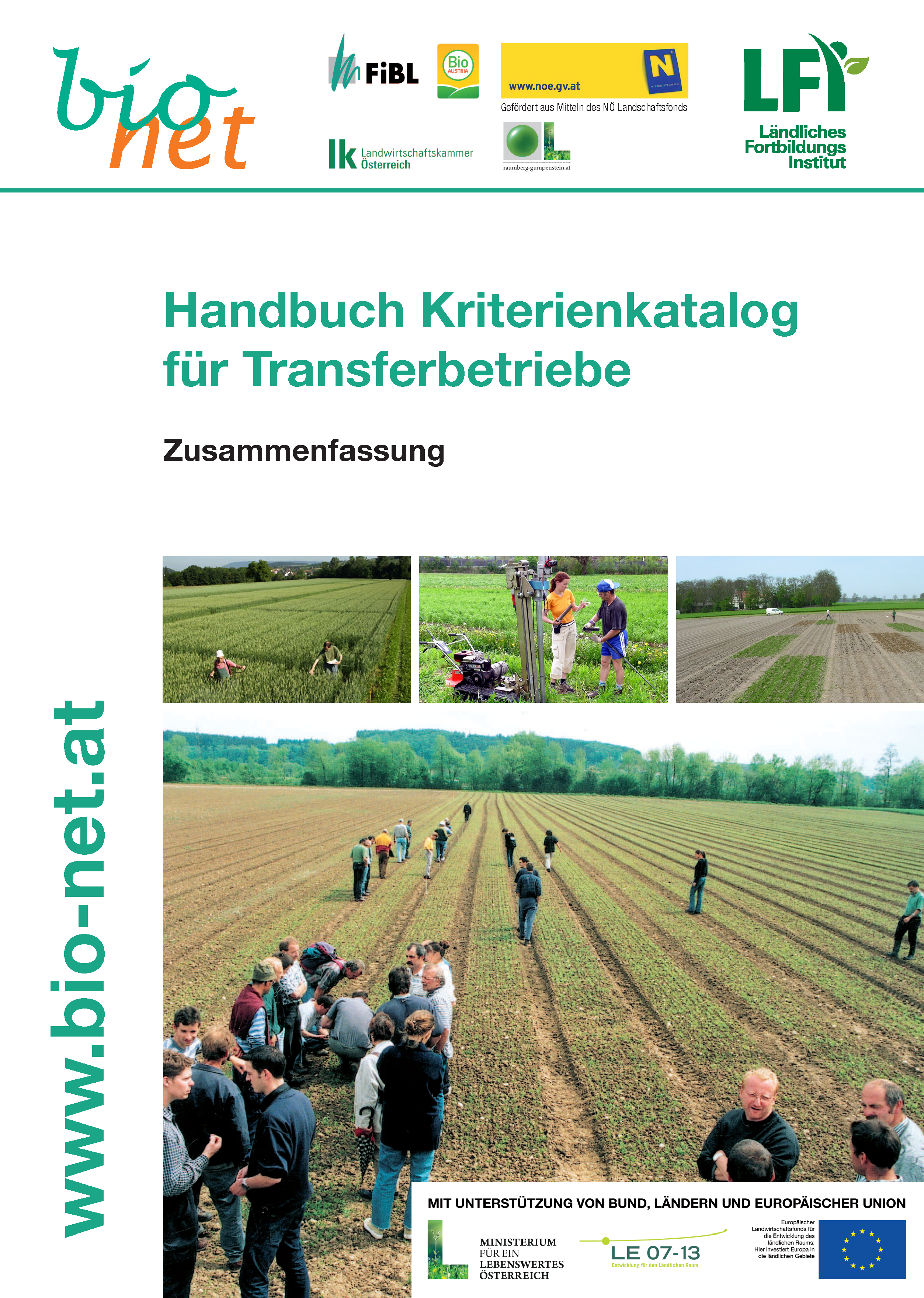 Cover: Handbuch Kriterienkatalog für Transferbetriebe