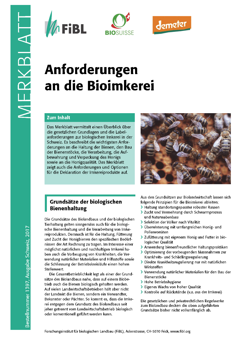 Anforderungen an die Bioimkerei