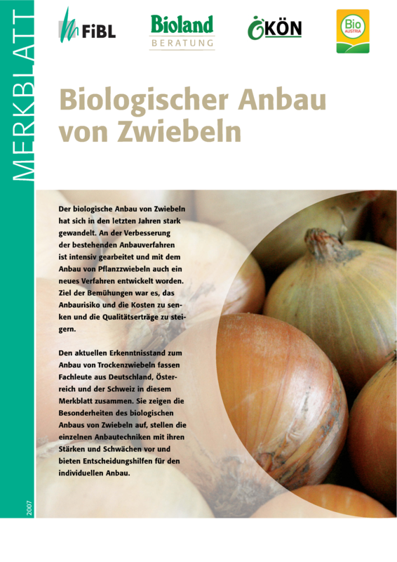 Cover: Biologischer Anbau von Zwiebeln