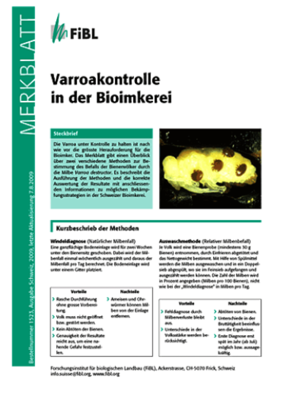 Cover: Varroakontrolle in der Bioimkerei