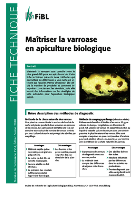 Cover: Maîtriser la varroase en apiculture biologique