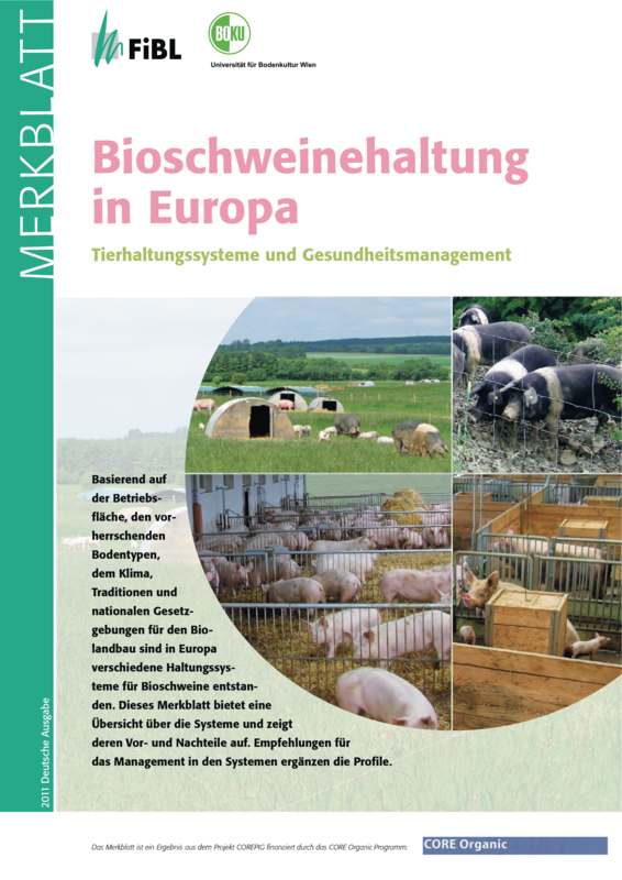 Cover: Bioschweinehaltung in Europa