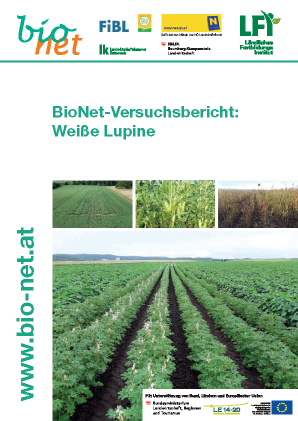 Cover BioNet-Versuchsbericht: Weiße Lupine