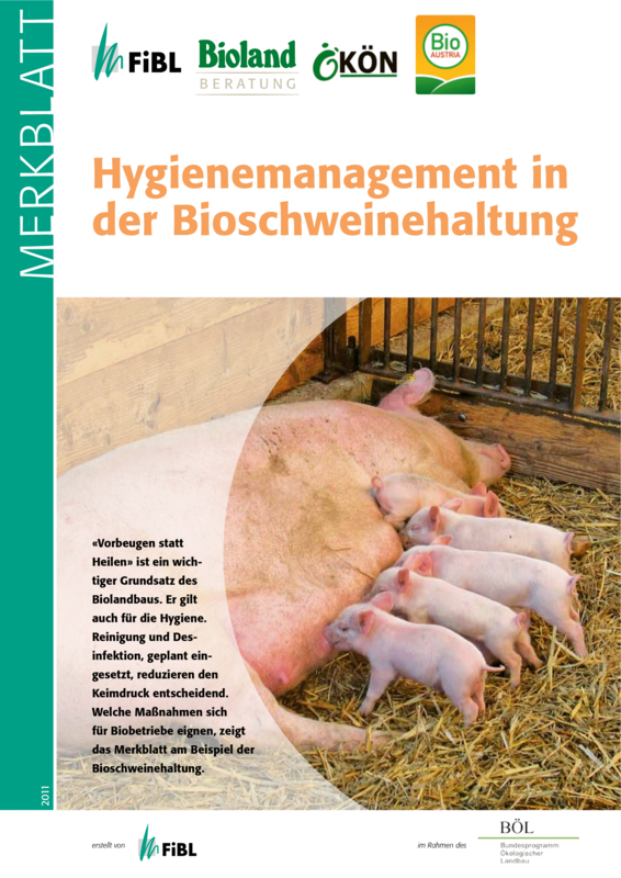 Cover: Hygienemanagement in der Bioschweinehaltung