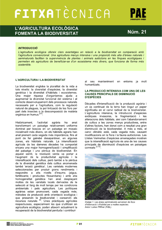 Cover: L’agricultura ecològica fomenta la biodiversitat