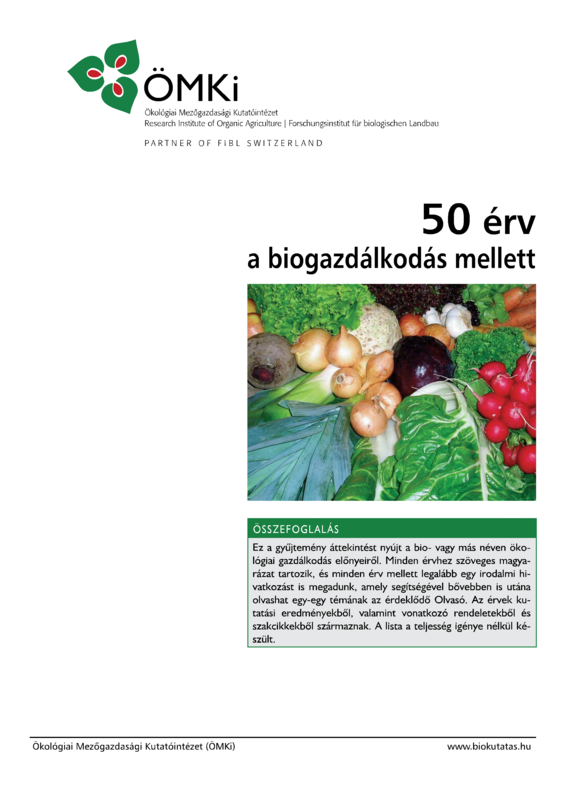 Cover: 50 érv a biogazdálkodás mellett