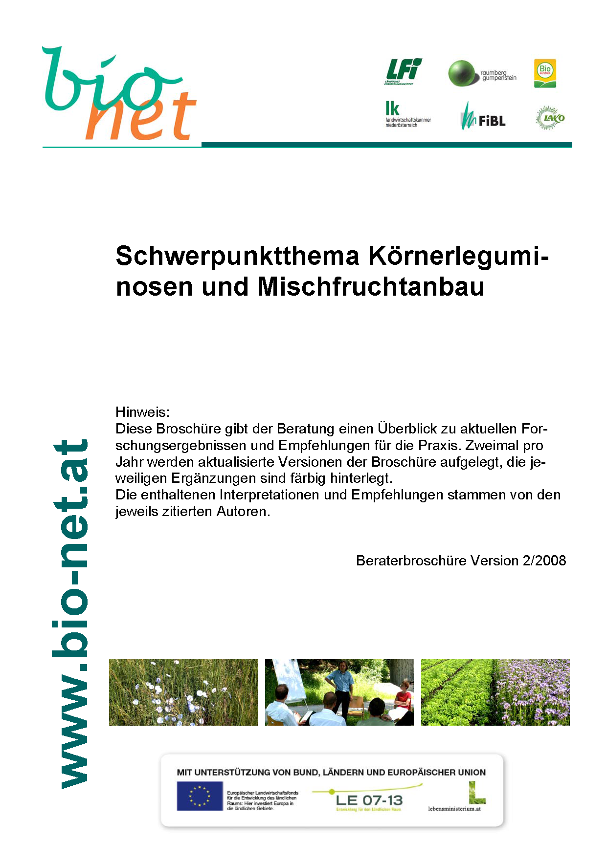 Cover: Schwerpunktthema Körnerleguminosen und Mischfruchtanbau