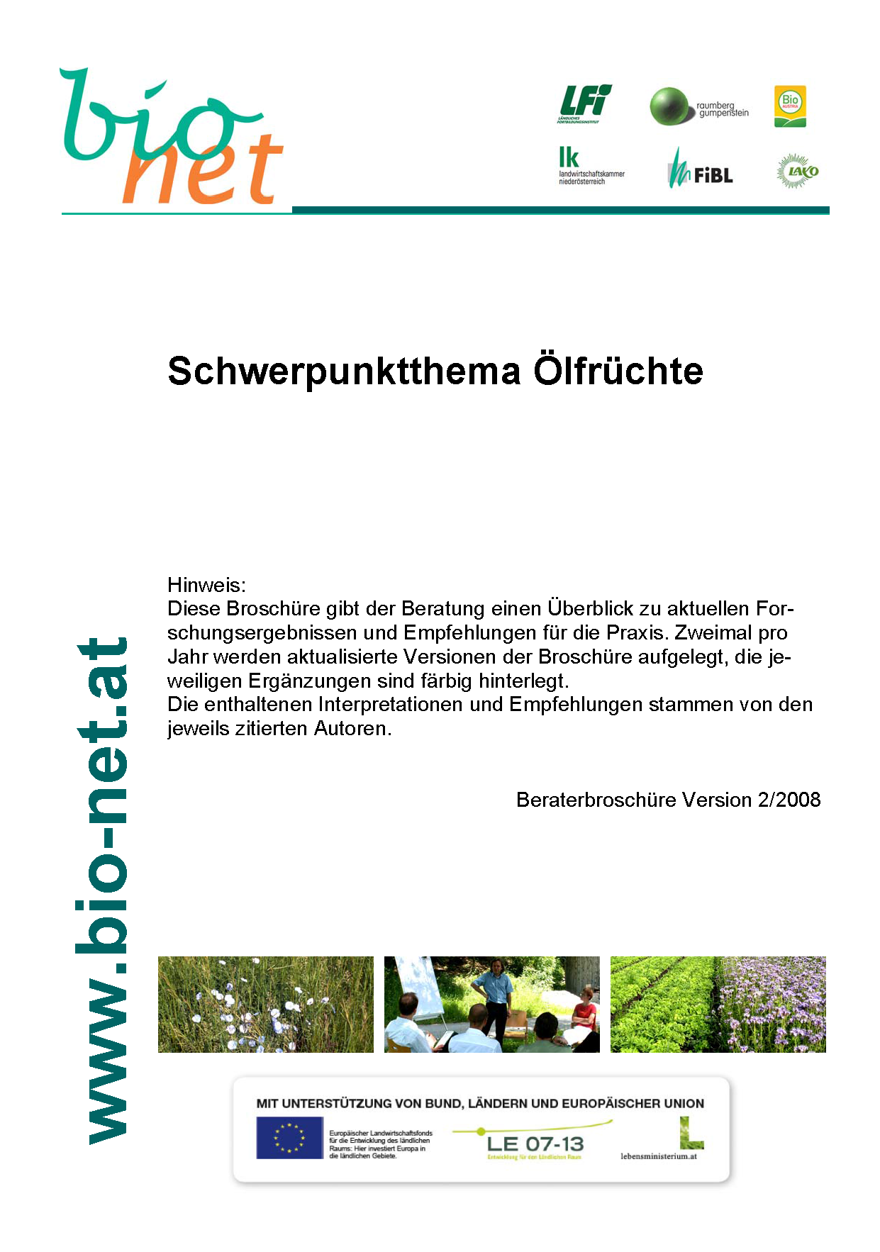 Schwerpunktthema Ölfrüchte