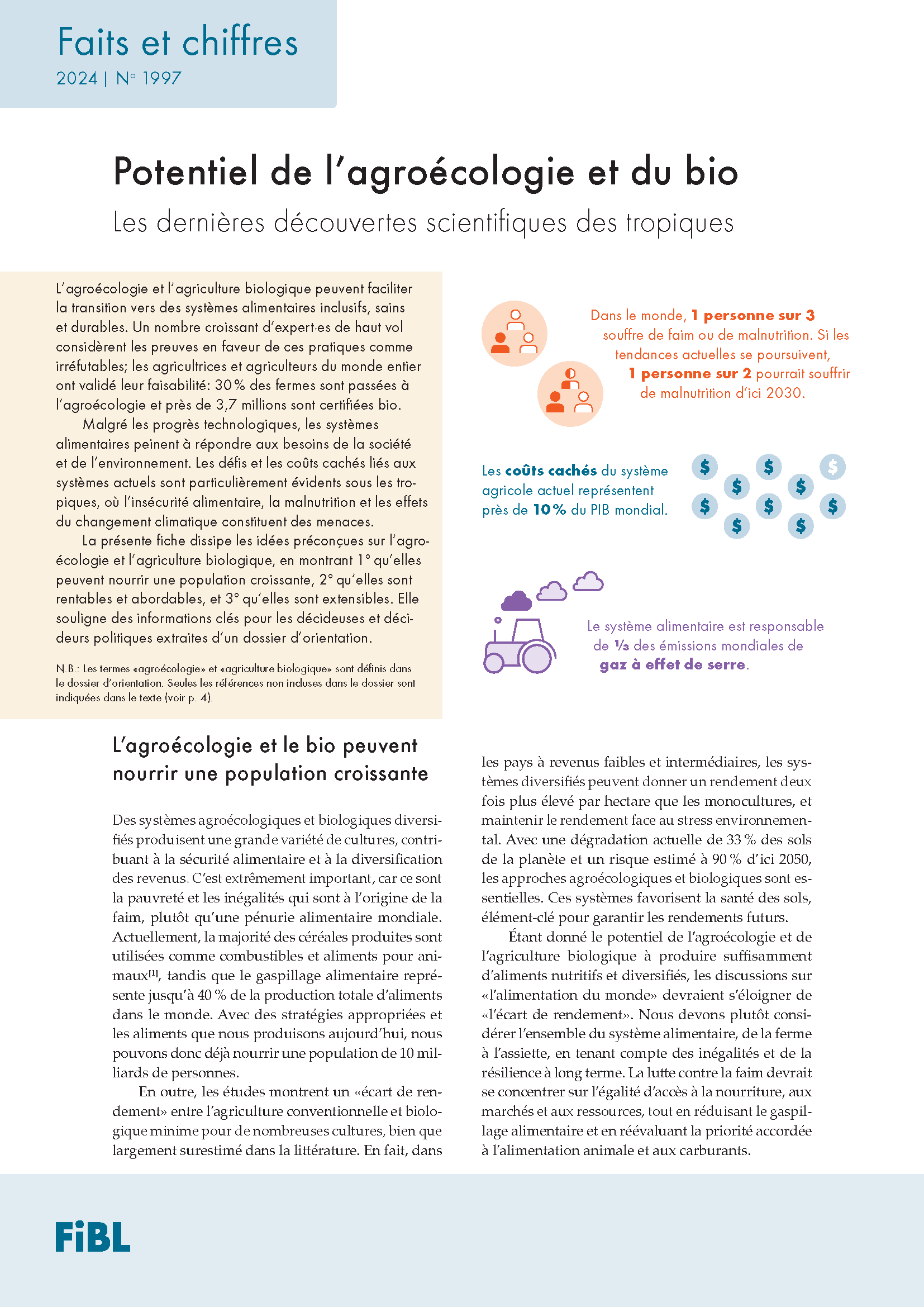 Le potentiel de l'agroécologie et de l'agriculture biologique