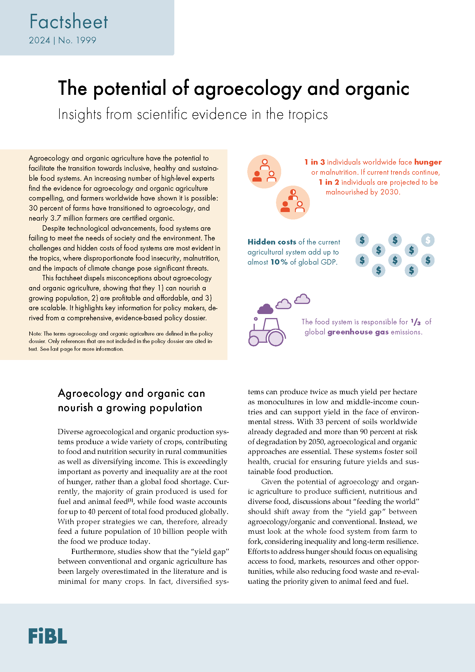 Cover: The potential of agroecology and organic 